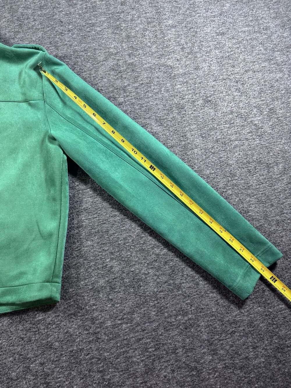 LC Lauren Conrad Green Faux Suede Moto Biker Jacket - Picture 5 of 7